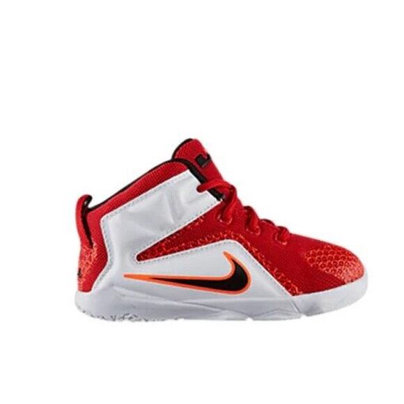 Nike Lebron XII 12 Toddler 5C Red Sneakers Shoes Air Zoom Megafuse Upper - Picture 1 of 11